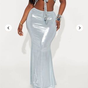 Elegant blue Maxi Skirt